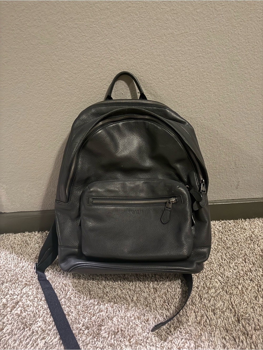 Coach Black Pebbled Leather Backpack